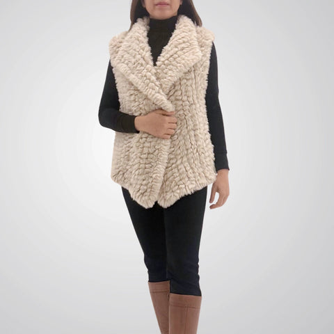 Faux Fur Vest Cream