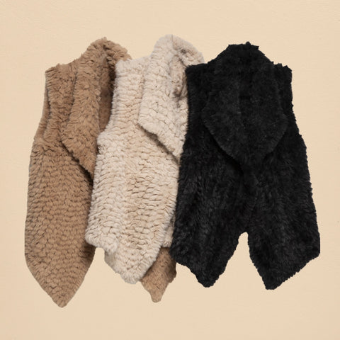 Faux Fur Vest Black