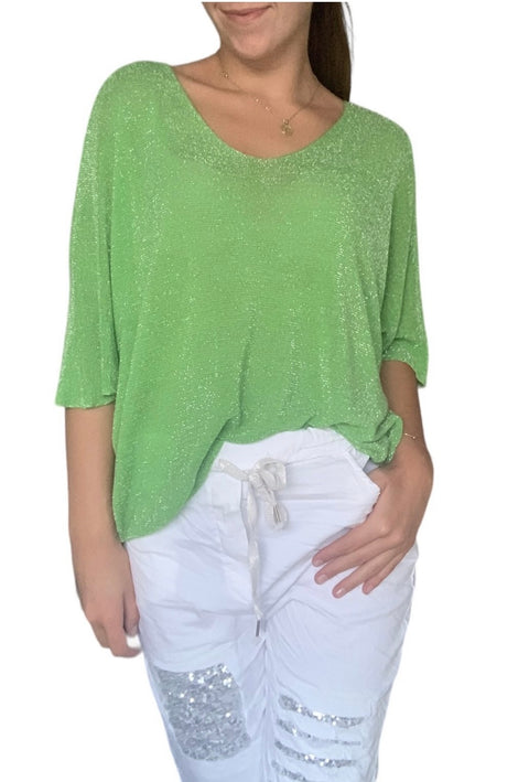 Ponza Lurex Top Wasabi