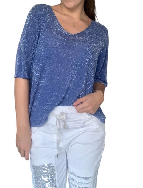 Ponza Lurex Top Ocean