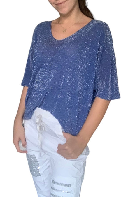 Ponza Lurex Top Ocean