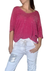 Ponza Lurex Top Candy Pink