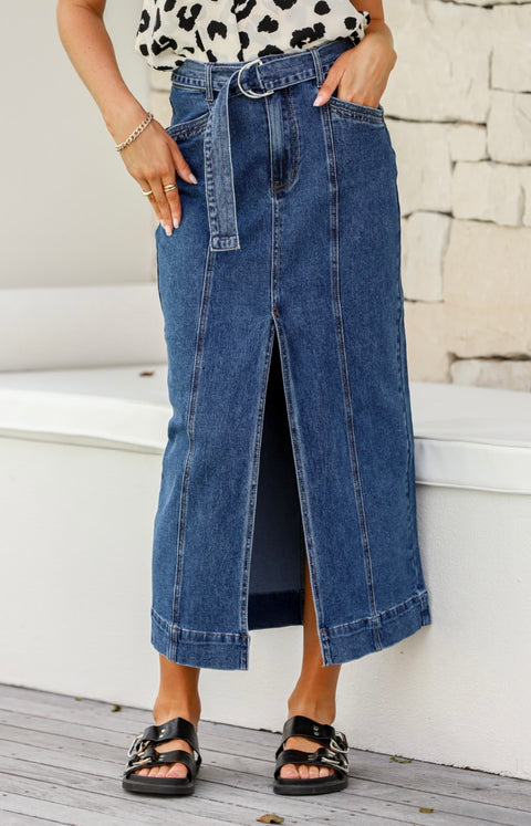 Indiana Denim Midi Skirt