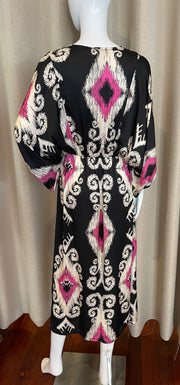 Batik Boho Dress Black/Pink