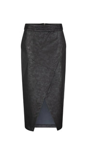 Gio Faux Leather Skirt Black