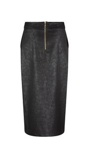 Gio Faux Leather Skirt Black