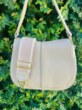 Grace Saddle Leather Bag Taupe