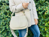 Grace Saddle Leather Bag Taupe