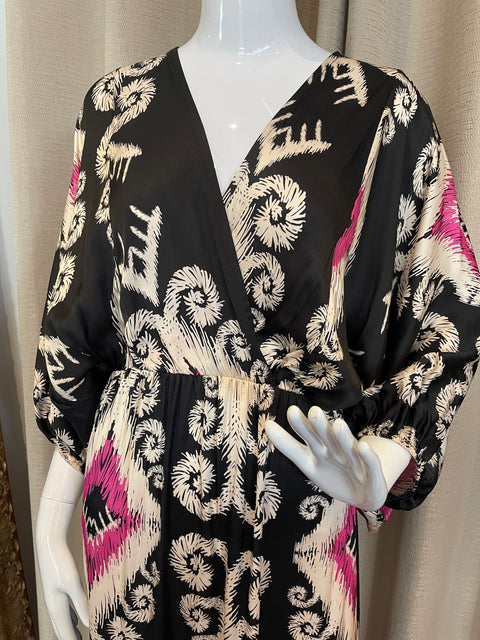 Batik Boho Dress Black/Pink