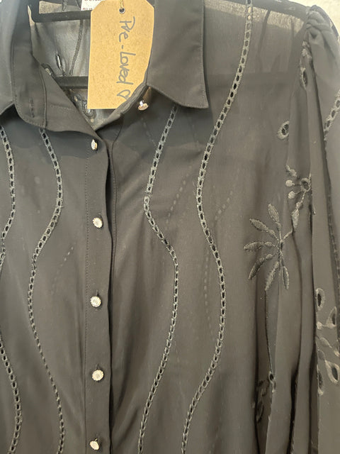 Embroided Blouse (Pre-Loved) Black