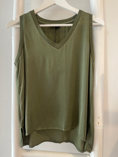 V Neck Top Khaki