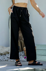 Jenna Side Stripe Pant Black