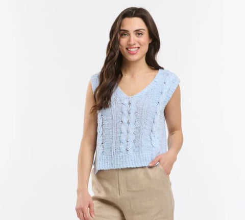 Josie Knit Vest Baby Blue