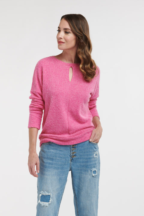 Keyhole Knit Top Pink