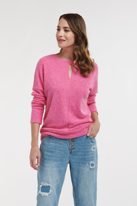 Keyhole Knit Top Pink