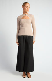 Glam Rib Knit Beige