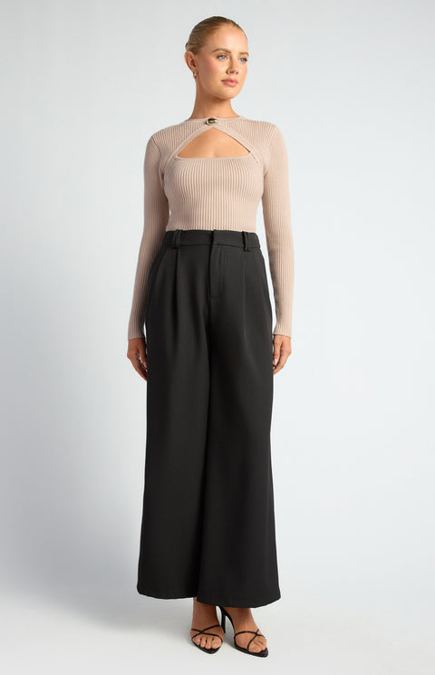 Glam Rib Knit Beige
