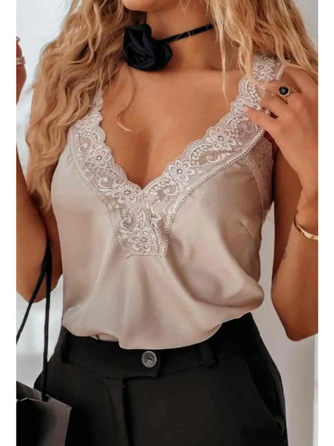 Lace Satin Camisole Champagne