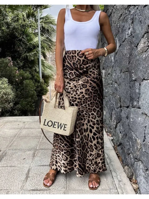 Leopard Maxi Skirt Chich Boutique - Main Image