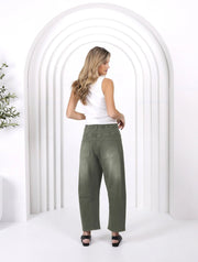 Leo Barrel Jeans Khaki