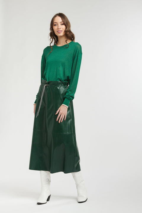 Lurex Winter Crew Emerald