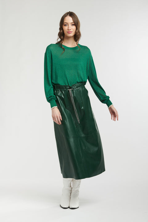 Lurex Winter Crew Emerald