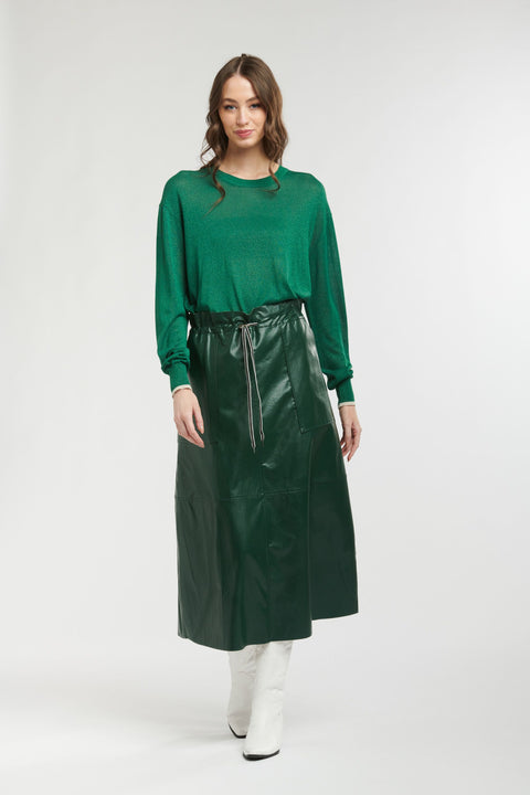 Lurex Winter Crew Emerald