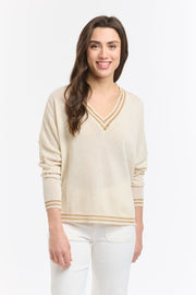Lurex College Knit Beige