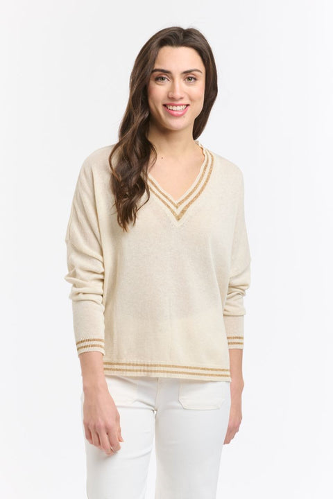 Lurex College Knit Beige