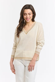 Lurex College Knit Beige
