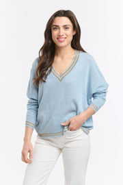 Lurex College Knit Powder Blue