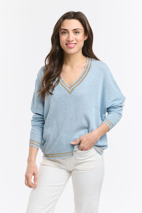 Lurex College Knit Powder Blue