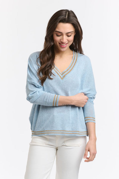 Lurex College Knit Powder Blue