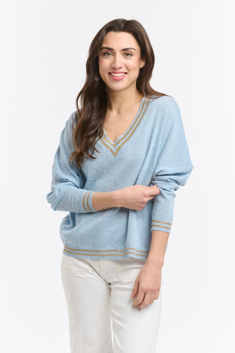 Lurex College Knit Powder Blue