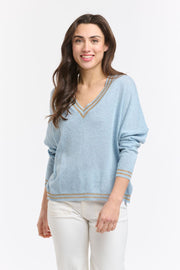 Lurex College Knit Powder Blue