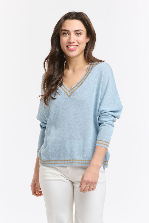 Lurex College Knit Powder Blue