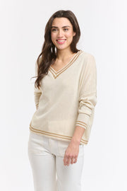 Lurex College Knit Beige