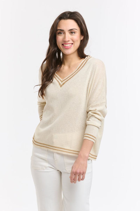 Lurex College Knit Beige