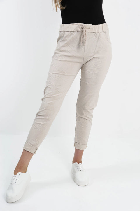 Stretch Joggers Beige