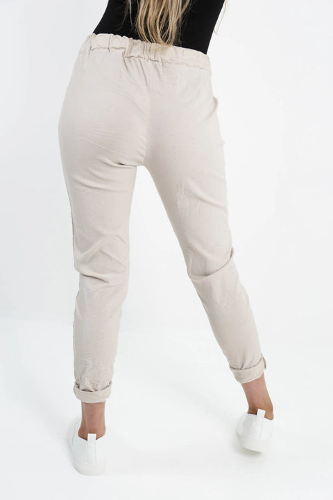 Stretch Joggers Beige