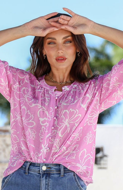 Radiant Flower Malta Blouse Pink