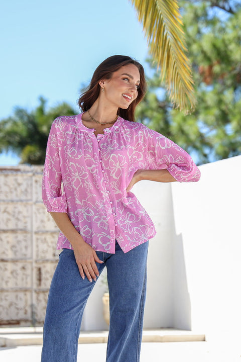 Radiant Flower Malta Blouse Pink