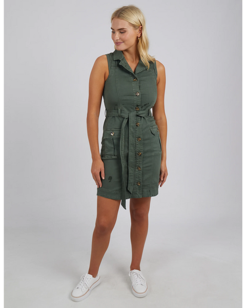 Marigold Denim Dress Khaki
