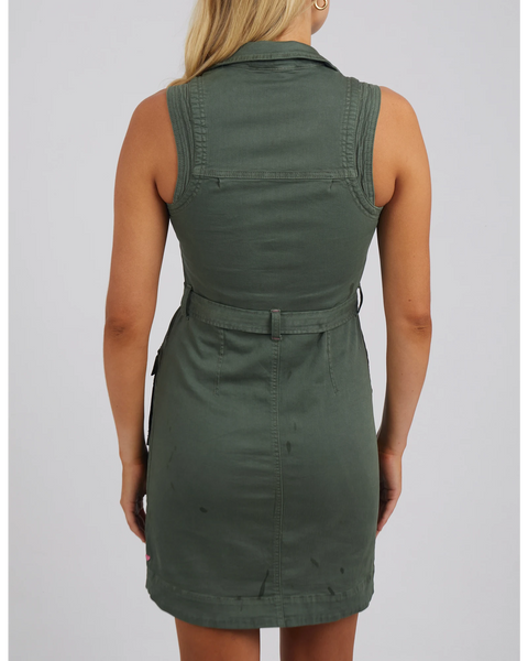 Marigold Denim Dress Khaki