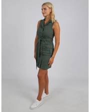 Marigold Denim Dress Khaki