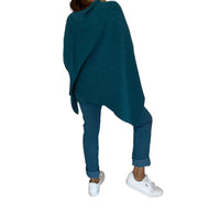 Milana Plush Cable Poncho Teal