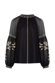 Oliviane Embroidered Blouse Black