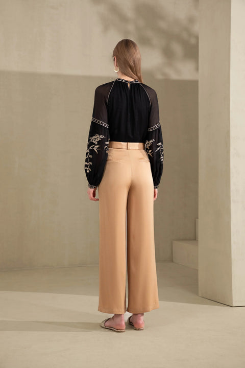 Oliviane Embroidered Blouse Black