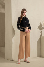 Oliviane Embroidered Blouse Black