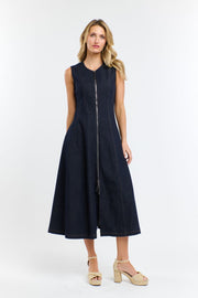 Olsen Denim Zip Dress Indigo